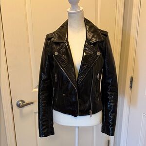 Blank NYC Shiny Black Leather Jacket